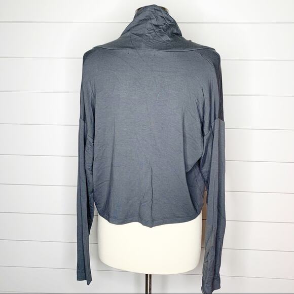 FLAX Single Button Lightweight Stretch Cardigan Sweater Grey Size Small - Picture 6 of 7